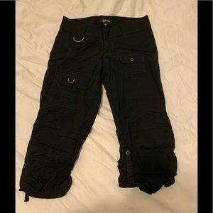 Black Guess Cargo Pants Capris